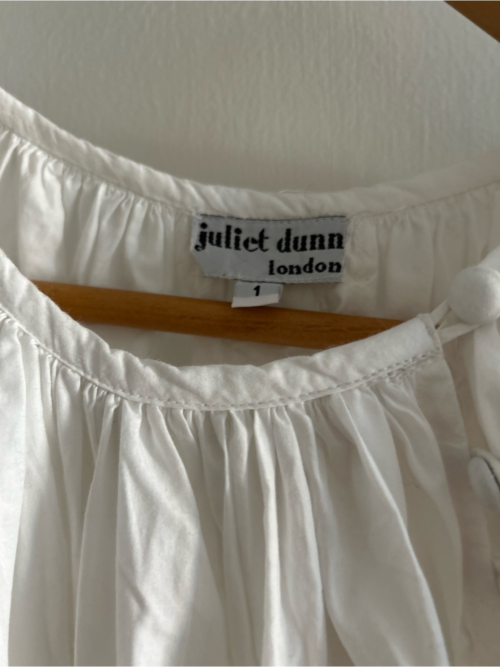 Juliet Dunn London White Embroidered Peasant Dress- Classic Look - Picture 3 of 5